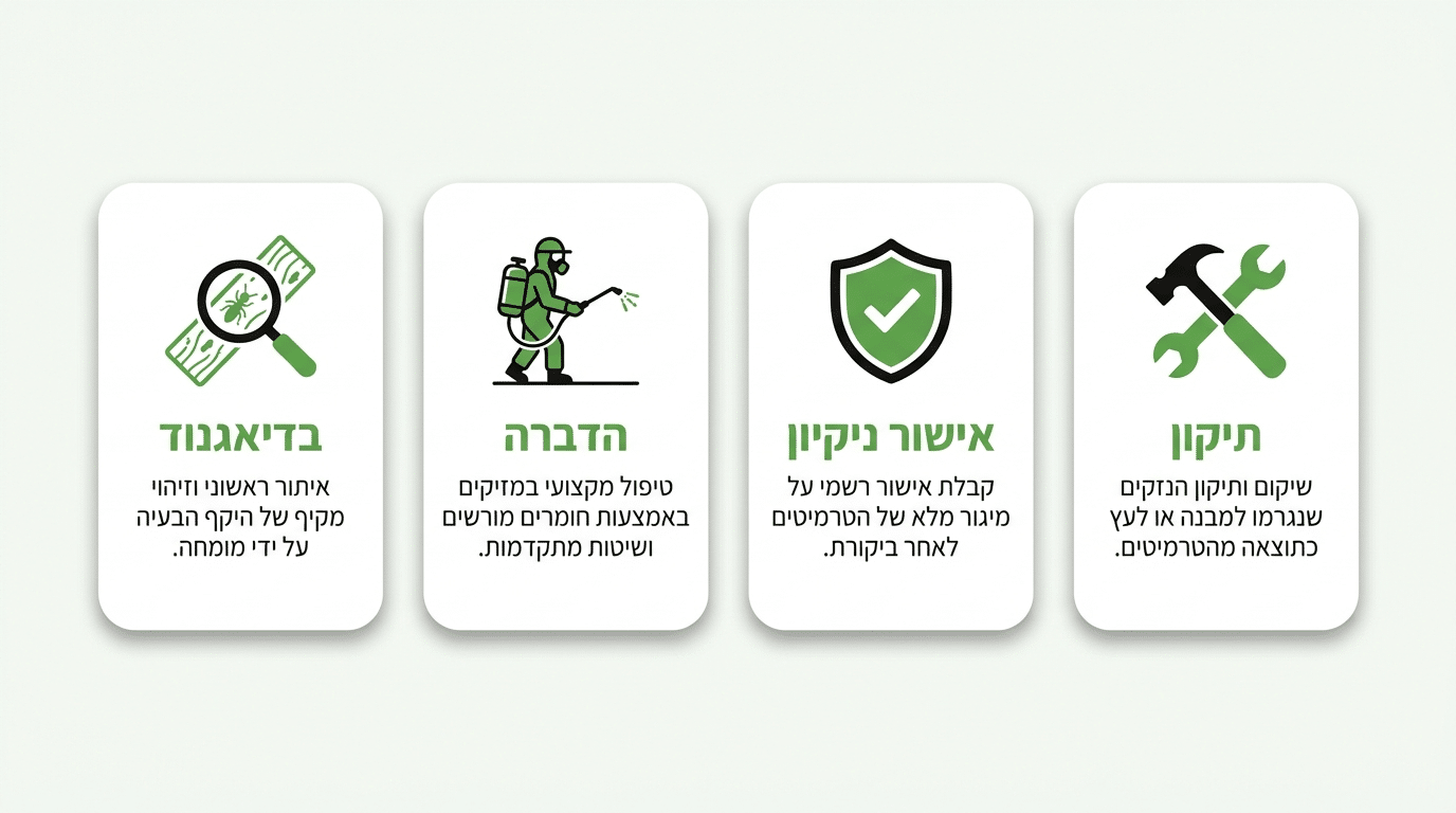 מה עושים קודם כשמוצאים טרמיטים – הדברה לפני תיקון